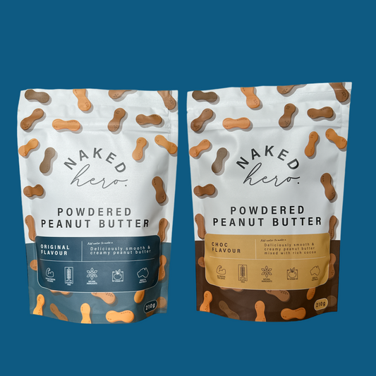 Original Peanut Butter Powder and Choc Peanut Butter Powder packets.